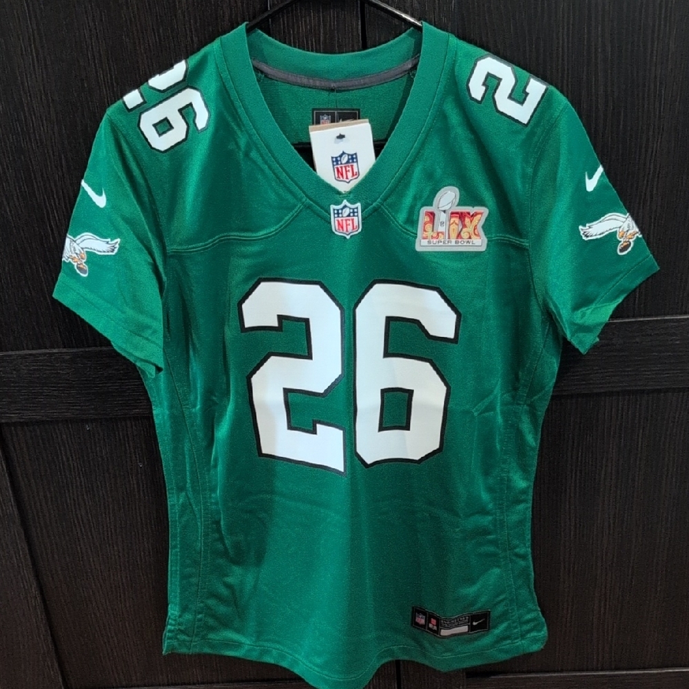 Brand New Nike Philadelphia Eagles Kelly Green Saquon Barkley Jersey Women's M
